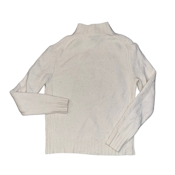 J. Crew Point Sur Supersoft Yarn Mock Neck Knit Sweater Neutral Cream - Picture 2 of 7